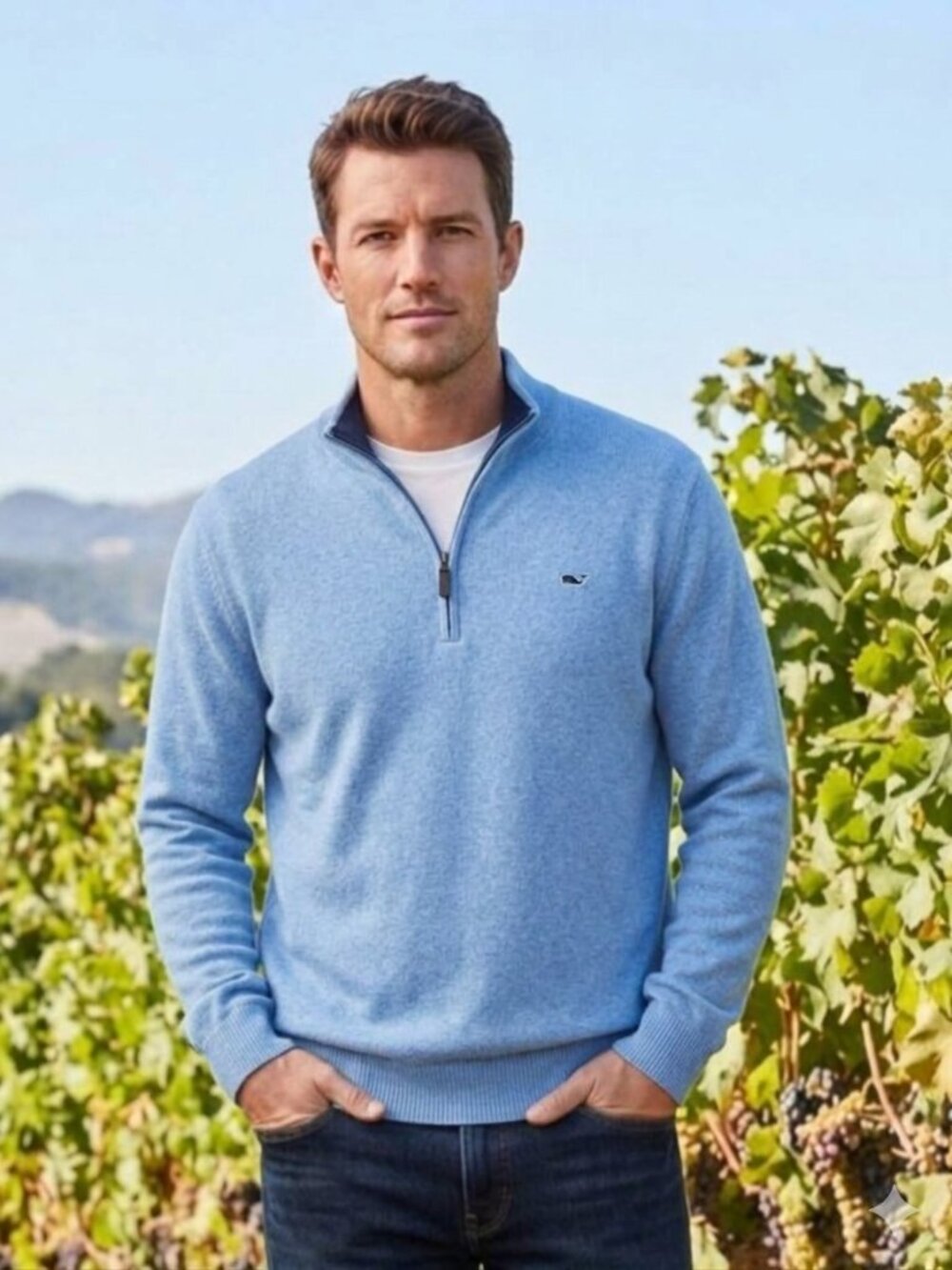 Vineyard Vines NWOT Men's Palm Beach 1/4 Zip Sweater Cotton/Cashmere Size 2XL